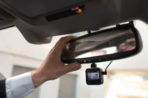 Dash camera fitted inside a taxi or private-hire vehicle